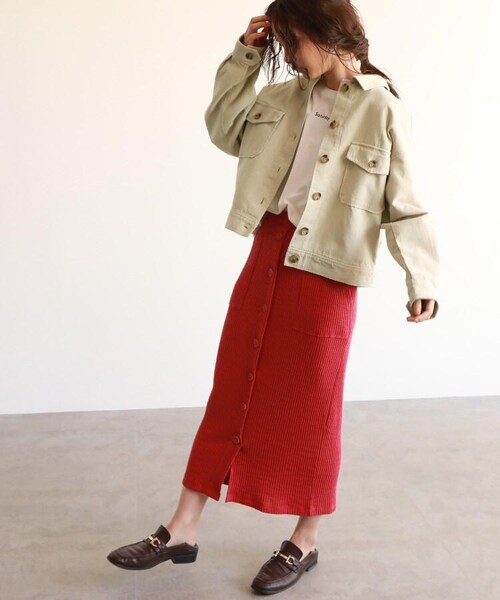 OZOC(オゾック)の「サマーコールビッグシルエットジャケット(ジャケット/アウター・レディース・カーキ(027)/ベージュ(052)・38(M)/40(L))」の16枚目の写真