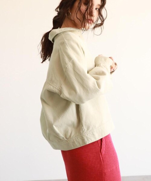 OZOC(オゾック)の「サマーコールビッグシルエットジャケット(ジャケット/アウター・レディース・カーキ(027)/ベージュ(052)・38(M)/40(L))」の10枚目の写真