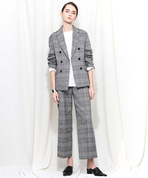 STUDIOUS（ステュディオス）の「リネンMIXチェックダブルJK（）」 - WEAR
