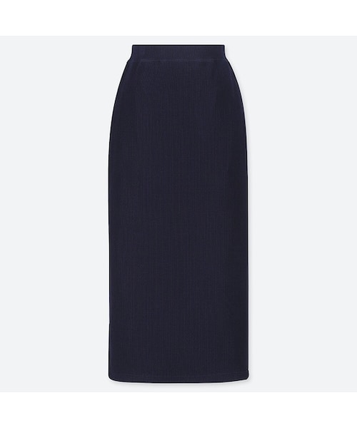 UNIQLO（ユニクロ）の「リブタイトロングスカート（丈標準76～80cm）（スカート・レディース・OLIVE 56/BLACK 09/YELLOW 46/NATURAL 30/NAVY 69・L/XXL/S/XS/M/XL）」の4枚目の写真