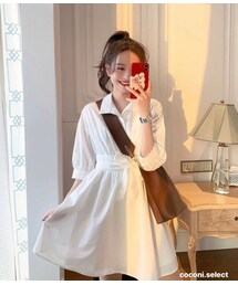 no brand | CO188: ホワイトAラインワンピース(ワンピース)