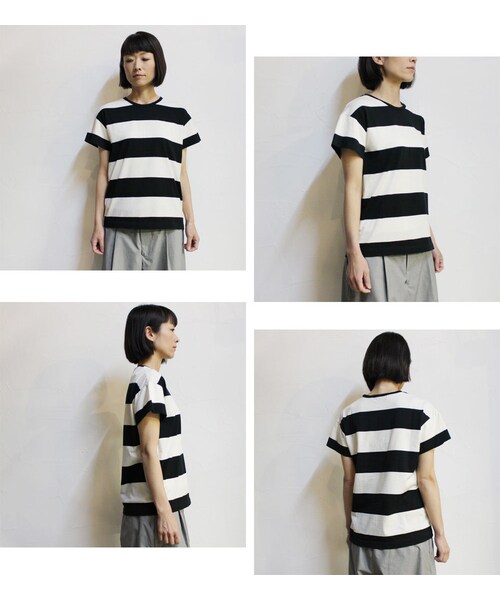 homspun（ホームスパン）の「homspun ホームスパン 60/2天竺太ボーダー  