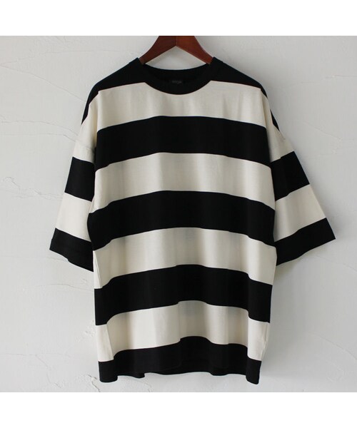 homspun 七分袖ボーダーカットソー