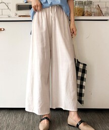 DHOLIC | リネン混ワイドウエストストレッチパンツ(その他パンツ)