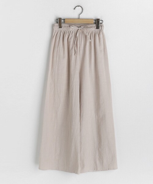 DHOLIC（ディーホリック）の「リネン混ワイドウエストストレッチパンツ（その他パンツ・レディース・ホワイト/ベージュ/ブラック・FREE）」の3枚目の写真