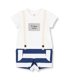 BRANSHES | サロペット風半袖カバーオール(ロンパース)