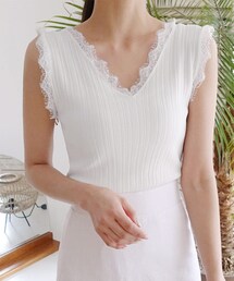 DHOLIC | Vネックレーストリムスリーブレス(キャミソール)