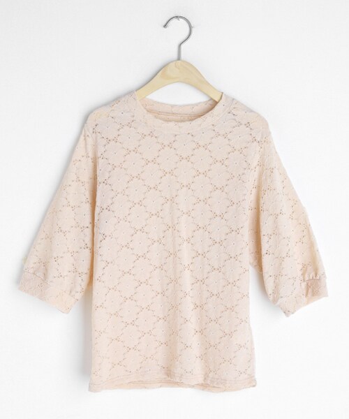 DHOLIC（ディーホリック）の「7分丈スリーブフラワーレースブラウス（シャツ/ブラウス・レディース・ブラック/ベージュ/ホワイト・FREE）」の3枚目の写真