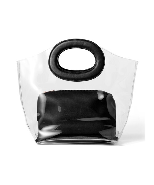 GRL（グレイル）の「ポーチ付きサークルハンドルクリアバック（ハンドバッグ・レディース・ベージュ/ピンク/ブラック・F/Ｆ）」の2枚目の写真