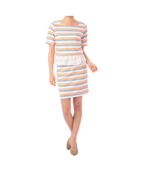 OZOC（オゾック）の「ボーダーデザインセットアップ（その他ワンピース・レディース・オレンジ系/レッド系/ネイビー系・M）」の12枚目の写真