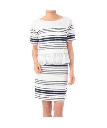 OZOC | ボーダーデザインセットアップ(ワンピース/ドレス)