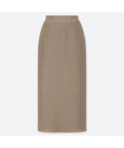 UNIQLO（ユニクロ）の「リブタイトロングスカート（丈短め71～75cm）（スカート・レディース・YELLOW 46/NATURAL 30/BLACK 09/OLIVE 56/NAVY 69・XS/S/M/XL/L/XXL）」の4枚目の写真