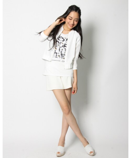 VICKY（ビッキー）の「ドビークロスショートパンツ（パンツ・レディース・ホワイト/ブラック・SS/S/M）」の8枚目の写真