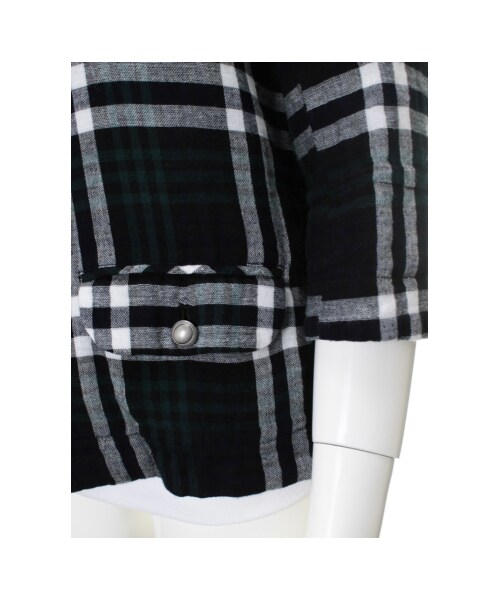 31 Sons de mode（トランテアン　ソン　ドゥ　モード）の「ショールカラーチェックジャケット≪ポイント10倍≫《予約アイテム》（ジャケット・レディース・モスグリーン・３６/３８）」の9枚目の写真