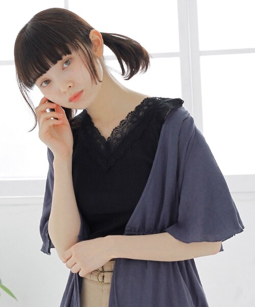 Crisp（クリスプ）の「ランダムリブレースタンク（タンクトップ・レディース・アイボリー/カーキ/ブラック・FREE）」の2枚目の写真