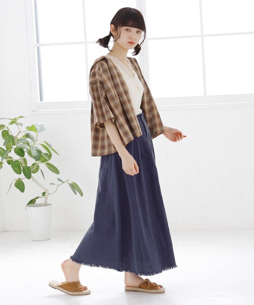 Crisp（クリスプ）の「ランダムリブレースタンク（タンクトップ・レディース・アイボリー/カーキ/ブラック・FREE）」の4枚目の写真