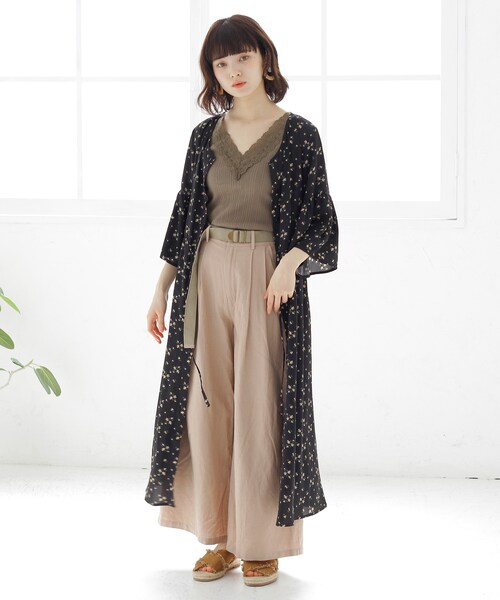 Crisp（クリスプ）の「ランダムリブレースタンク（タンクトップ・レディース・アイボリー/カーキ/ブラック・FREE）」の6枚目の写真