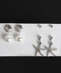 DHOLIC | シェルモチーフピアス4SET(ピアス（両耳用）)