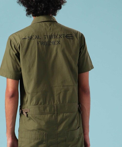AVIREX（アヴィレックス）の「ネーヴァル ユーティリティ ジャンプスーツ/NAVAL UTILITY JUMP SUITS（パンツ・メンズ・BLACK/OLIVE・M, L, XL, XXL）」の2枚目の写真