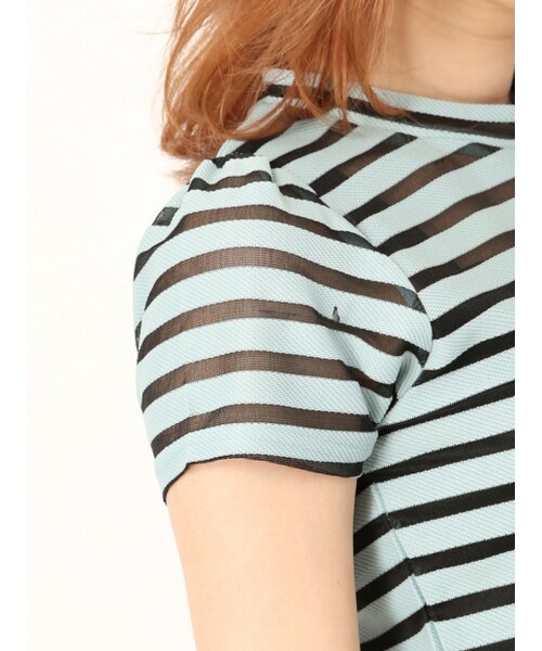 NOMINE(ノミネ)の「クロップドボーダー(トップス・レディース・mossgreen・F)」の5枚目の写真