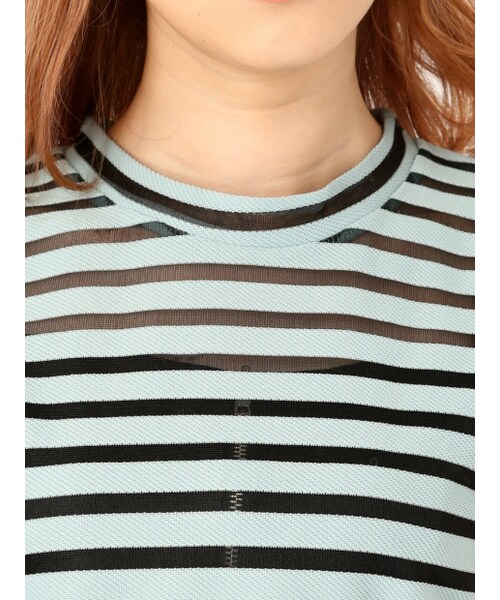 NOMINE(ノミネ)の「クロップドボーダー(トップス・レディース・mossgreen・F)」の4枚目の写真