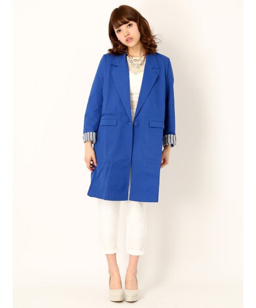 NOMINE（ノミネ）の「チェスターJK（ジャケット/アウター・レディース・offwhite/black/blue・F）」の4枚目の写真