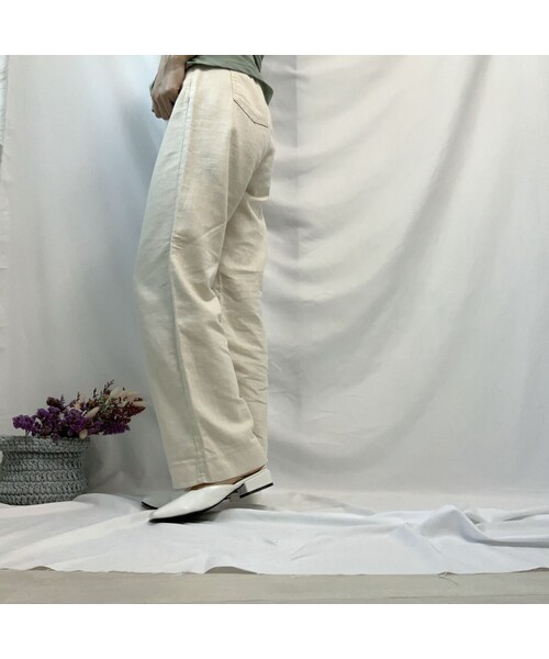 no brand（ノーブランド）の「linen  wide PT（その他パンツ・レディース・その他）」の3枚目の写真