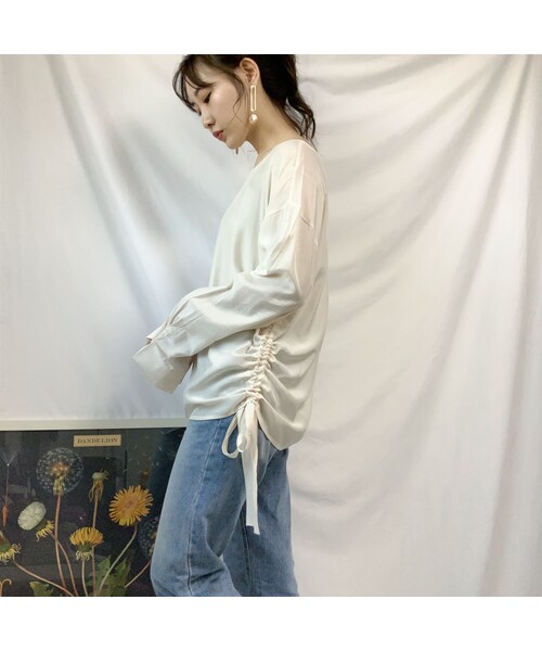 no brand（ノーブランド）の「side gather blouse（シャツ/ブラウス・レディース・その他）」の4枚目の写真