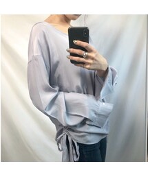 no brand | side gather blouse(シャツ/ブラウス)