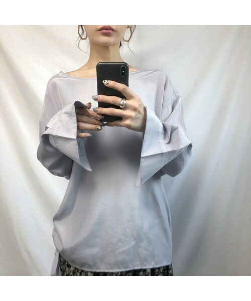 no brand（ノーブランド）の「side gather blouse（シャツ/ブラウス・レディース・その他）」の5枚目の写真