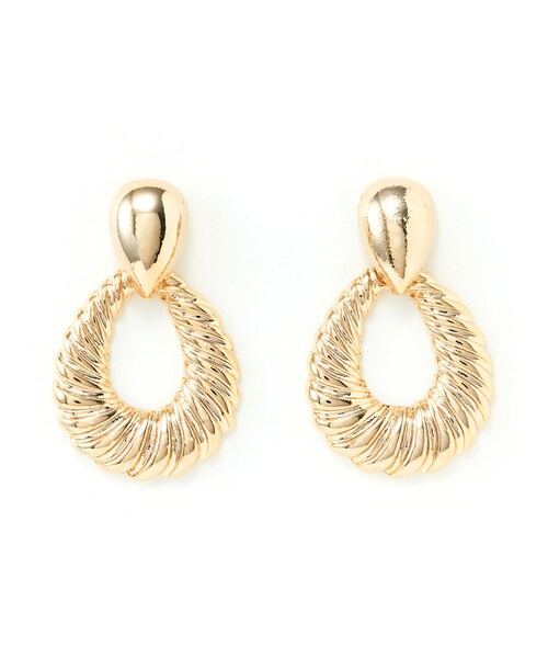 GRL(グレイル)の「ツイストティアードリングピアス(ピアス(両耳用)・レディース・ゴールド・F)」の1枚目の写真