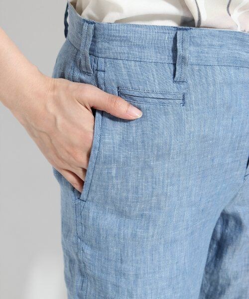 GLOBAL WORK(グローバルワーク)の「ベルギーリネンパンツ(パンツ・レディース・ブラック09/ブルー84/ストライプ87・S/M/L)」の10枚目の写真