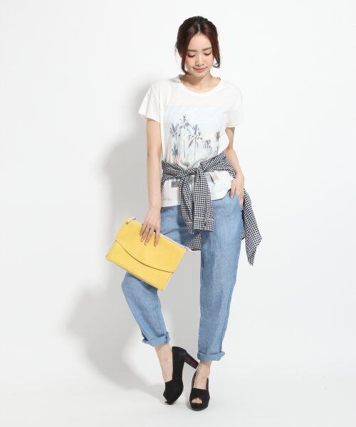 GLOBAL WORK(グローバルワーク)の「ベルギーリネンパンツ(パンツ・レディース・ブラック09/ブルー84/ストライプ87・S/M/L)」の4枚目の写真