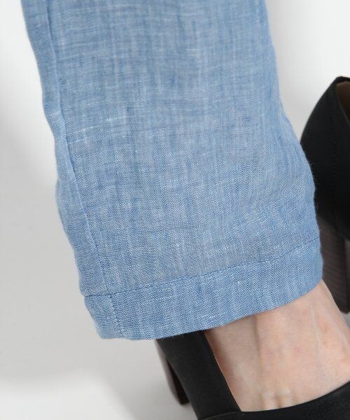 GLOBAL WORK(グローバルワーク)の「ベルギーリネンパンツ(パンツ・レディース・ブラック09/ブルー84/ストライプ87・S/M/L)」の11枚目の写真