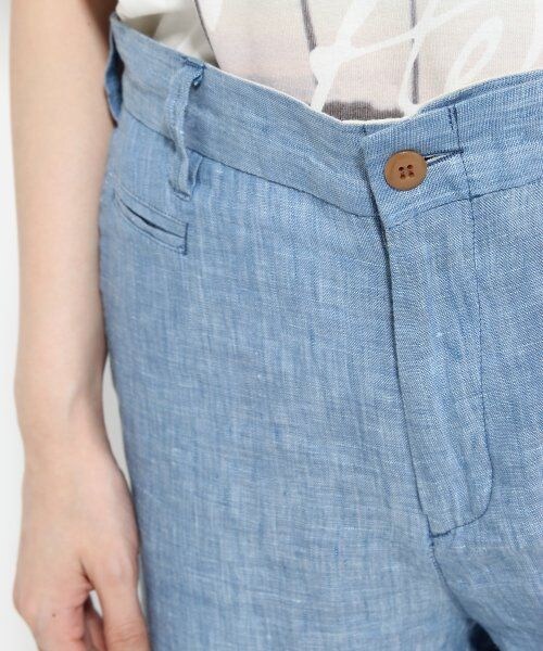 GLOBAL WORK(グローバルワーク)の「ベルギーリネンパンツ(パンツ・レディース・ブラック09/ブルー84/ストライプ87・S/M/L)」の9枚目の写真