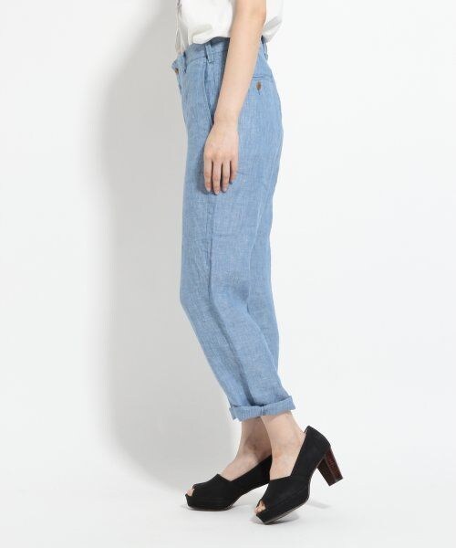 GLOBAL WORK(グローバルワーク)の「ベルギーリネンパンツ(パンツ・レディース・ブラック09/ブルー84/ストライプ87・S/M/L)」の7枚目の写真