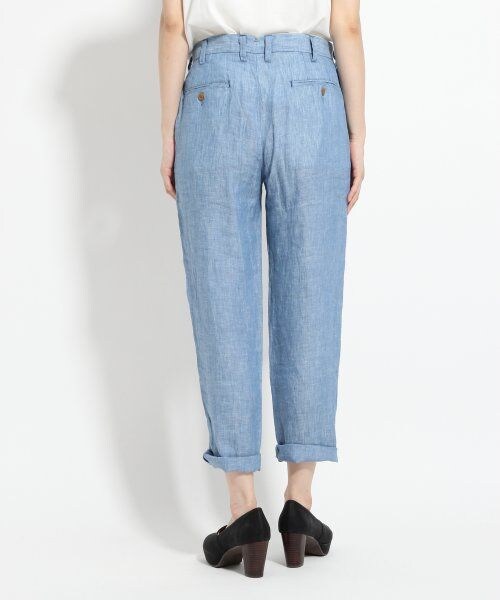 GLOBAL WORK(グローバルワーク)の「ベルギーリネンパンツ(パンツ・レディース・ブラック09/ブルー84/ストライプ87・S/M/L)」の8枚目の写真