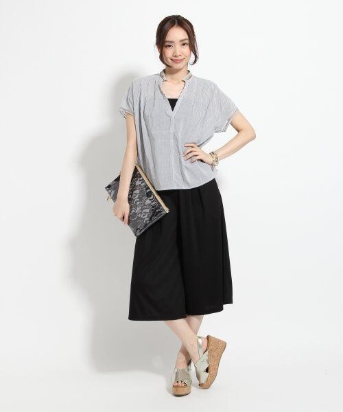 GLOBAL WORK(グローバルワーク)の「【WEB限定先行予約】ビジュースキッパー半袖(トップス・レディース・ホワイト06/ストライプ82/ネイビー88・S/M/L)」の5枚目の写真