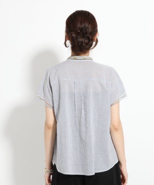 GLOBAL WORK(グローバルワーク)の「【WEB限定先行予約】ビジュースキッパー半袖(トップス・レディース・ホワイト06/ストライプ82/ネイビー88・S/M/L)」の8枚目の写真