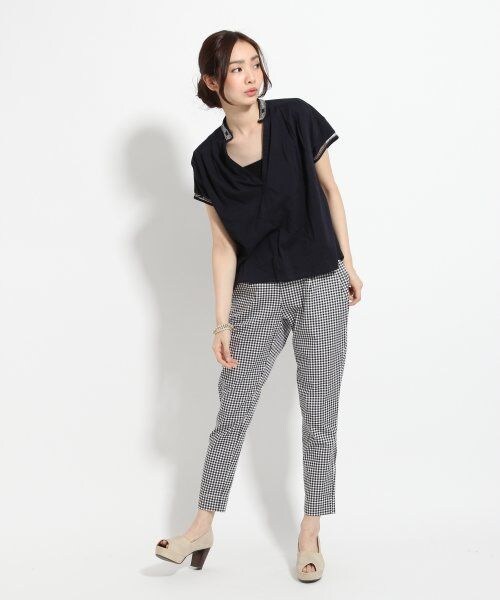 GLOBAL WORK(グローバルワーク)の「【WEB限定先行予約】ビジュースキッパー半袖(トップス・レディース・ホワイト06/ストライプ82/ネイビー88・S/M/L)」の6枚目の写真