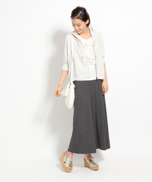 GLOBAL WORK（グローバルワーク）の「リネンコンカットマキシスカート（スカート・レディース・ブラック09/ボーダー15/グレー18・Ｓ/Ｍ/Ｌ）」の5枚目の写真