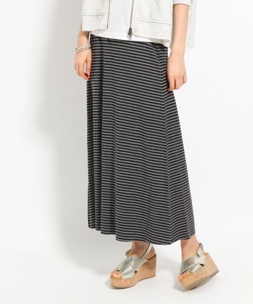 GLOBAL WORK（グローバルワーク）の「リネンコンカットマキシスカート（スカート・レディース・ブラック09/ボーダー15/グレー18・Ｓ/Ｍ/Ｌ）」の3枚目の写真