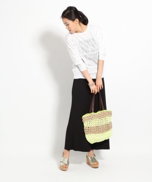 GLOBAL WORK（グローバルワーク）の「リネンコンカットマキシスカート（スカート・レディース・ブラック09/ボーダー15/グレー18・Ｓ/Ｍ/Ｌ）」の4枚目の写真