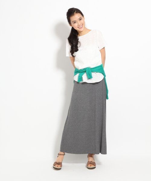 GLOBAL WORK（グローバルワーク）の「リネンコンカットマキシスカート（スカート・レディース・ブラック09/ボーダー15/グレー18・Ｓ/Ｍ/Ｌ）」の6枚目の写真