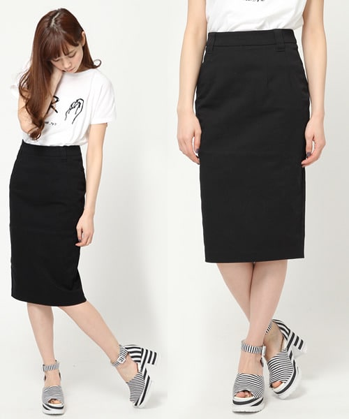 JEANASIS（ジーナシス）の「ミッドカーフペンシルスカート（スカート・レディース・アイボリー/ブラック/ネイビー・S/M）」の2枚目の写真