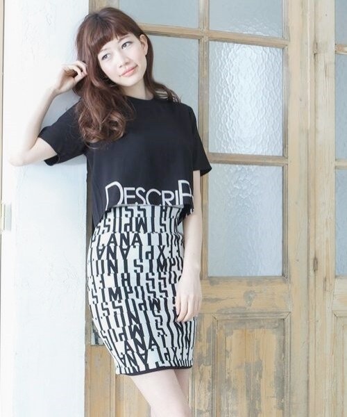 JEANASIS（ジーナシス）の「ヘムロゴシャツプルオーバーSS（トップス・レディース・オフホワイト/ブラック・FREE）」の2枚目の写真