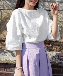 DHOLIC | バルーンスリーブタックヘムTシャツ(Tシャツ/カットソー)