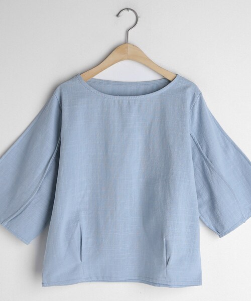 DHOLIC（ディーホリック）の「バルーンスリーブタックヘムTシャツ（Tシャツ/カットソー・レディース・ホワイト/ピンク/ブラック/ブルー・FREE）」の3枚目の写真