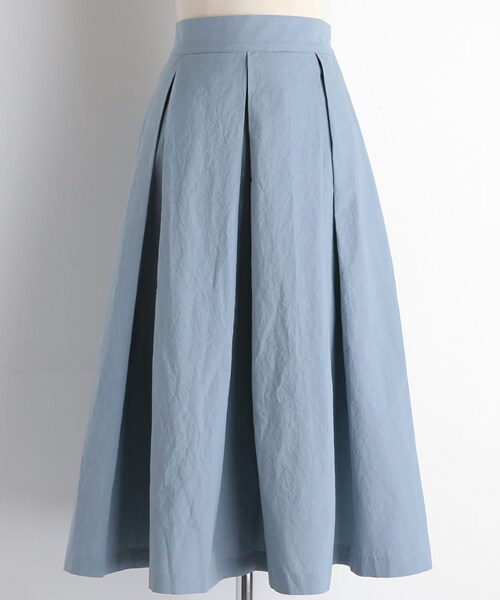 DHOLIC（ディーホリック）の「タックフレアコットンロングスカート（スカート・レディース・パープル/ベージュ/ブルー/その他・FREE）」の4枚目の写真