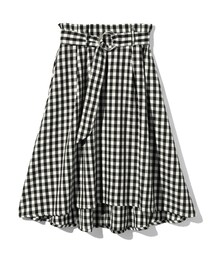GRL | ベルト付ギンガムチェックフレアスカート(スカート)